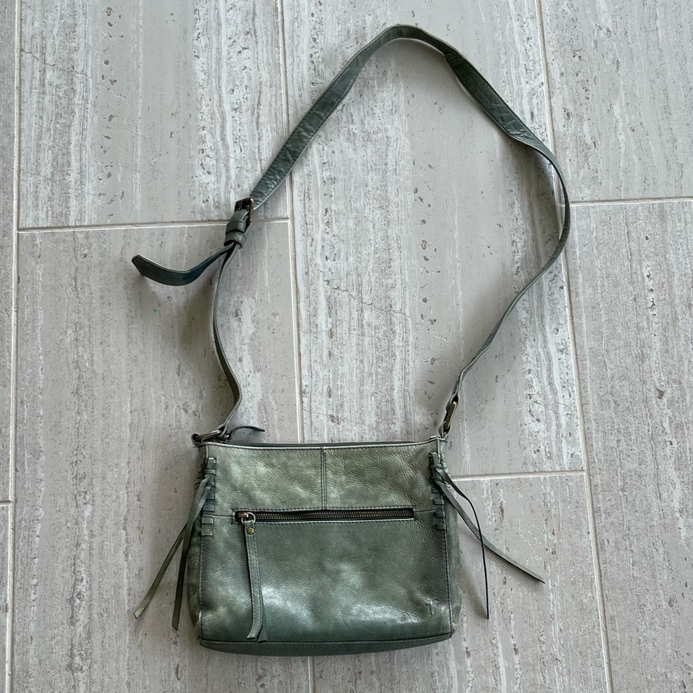 Frye Caelan Leather Crossbody Bag Color Basil Green Brass Hardware